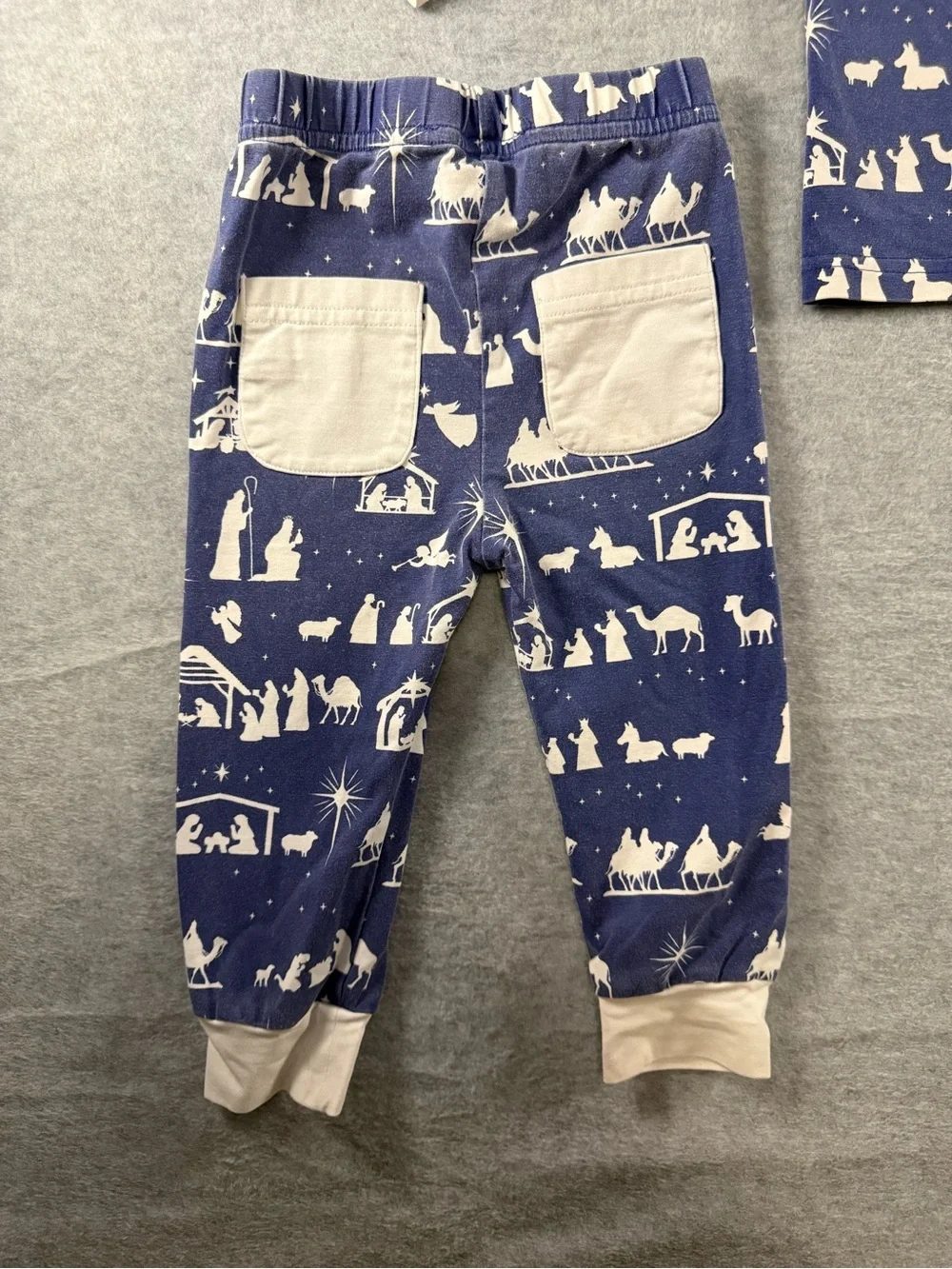 Navy Nativity Print Kids Pajama Set - Boutique
